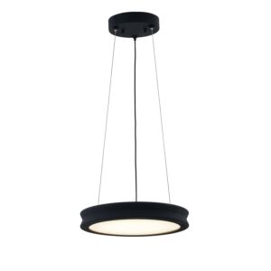 Fusion LED Pendant in Matte Black   Textured by Justice Designs