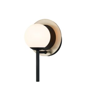 Fusion  Wall Sconce in Matte Black  Brass Ring by Justice Designs