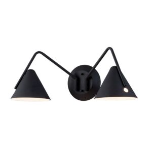 Zag LED Wall Sconce in Matte Black   Textured by Justice Designs