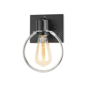 Volta  Wall Sconce in Matte Black  Chrome Ring by Justice Designs