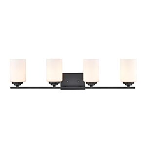 Durham 4-Light Bathroom Vanity Light in Matte Black