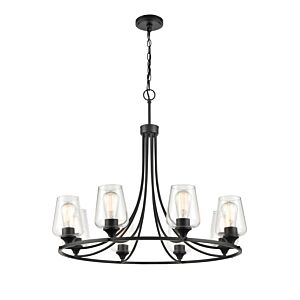 Ashford Eight Light Chandelier in Matte Black by Millennium