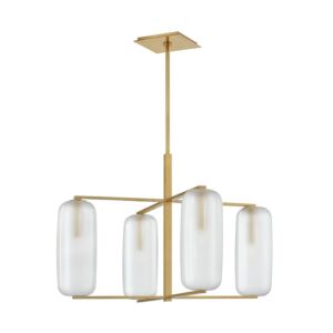 Pebble 4-Light Chandelier in Aged Brass