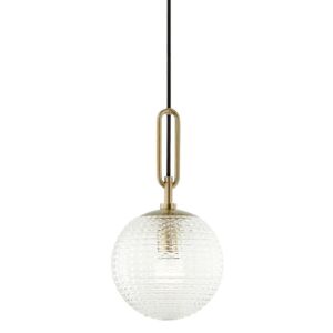 Jewett 1-Light Pendant in Aged Brass