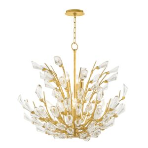 Tulip 9-Light Chandelier in Gold Leaf