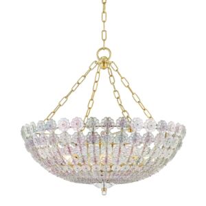 Floral Park 8-Light Chandelier in Aged Brass