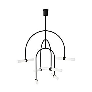 Calumn 6-Light LED Chandelier in Nightshade Black