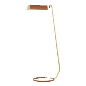 Holtsville 1-Light Floor Lamp in Aged Brass