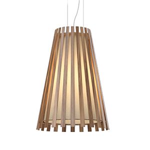 Slatted 1-Light Pendant in American Walnut