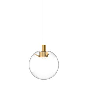 Palona 1-Light LED Pendant in Natural Brass