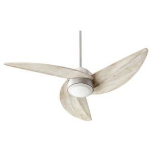 Trinity 1-Light LED Hanging Ceiling Fan in Satin Nickel