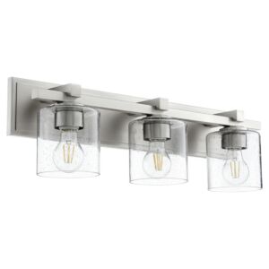 5369 Vanities 3-Light Bathroom Vanity Light in Satin Nickel w with Clear/Seeded