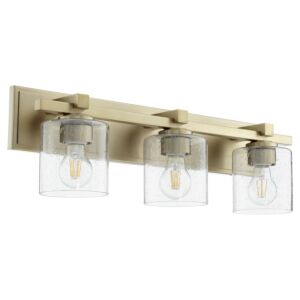 5369 Vanities 3-Light Bathroom Vanity Light in Aged Brass w with Clear/Seeded