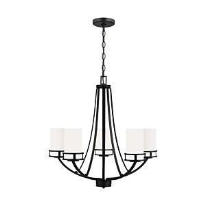 Generation Lighting Robie 5-Light Rustic Chandelier in Midnight Black