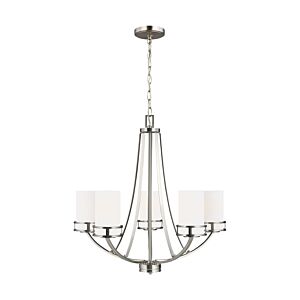 Generation Lighting Robie 5-Light Rustic Chandelier in Brushed Nickel