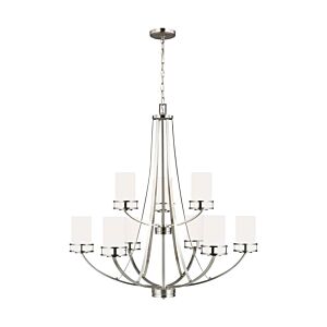 Generation Lighting Robie 9-Light Rustic Chandelier in Brushed Nickel