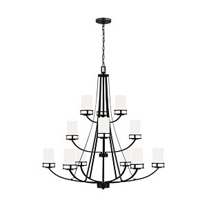 Generation Lighting Robie 12-Light Rustic Chandelier in Midnight Black