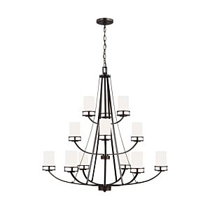 Robie  Chandelier in Bronze by Generation Lighting.