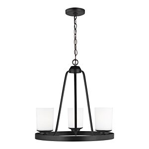 Kemal  Chandelier in Midnight Black by Generation Lighting.