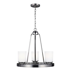 Generation Lighting Kemal 3-Light Transitional Chandelier in Brushed Nickel