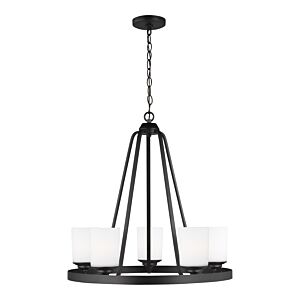 Generation Lighting Kemal 5-Light Transitional Chandelier in Midnight Black