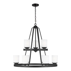 Generation Lighting Kemal 9-Light Transitional Chandelier in Midnight Black