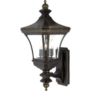 Devon Three Light Outdoor Wall Lantern in Imperial Bronze by Quoizel