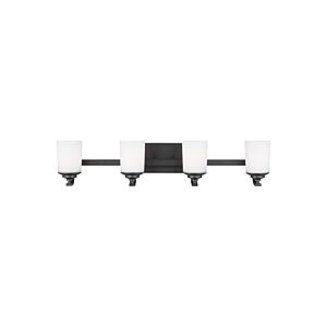 Generation Lighting Kemal 4-Light Bathroom Vanity Light in Midnight Black