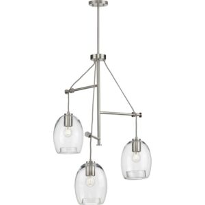 Caisson 3-Light Pendant in Brushed Nickel