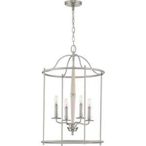 Durrell 4-Light Foyer Pendant in Brushed Nickel