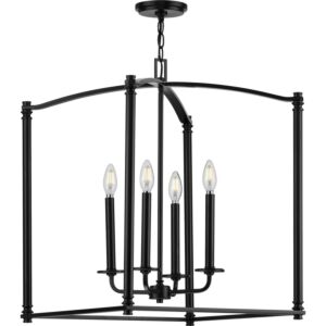 Winslett 4-Light Foyer Pendant in Black