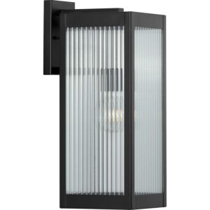 Felton 1-Light Wall Lantern in Black