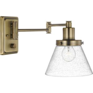 Hinton  Swing Arm Wall Lamp in Vintage Brass by Progress Lighting