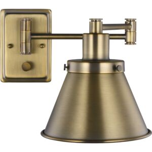 Hinton  Swing Arm Wall Lamp in Vintage Brass by Progress Lighting