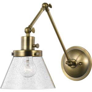 Hinton  Swing Arm Wall Lamp in Vintage Brass by Progress Lighting