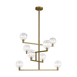 Gambit 8-Light Chandelier in Aged Brass