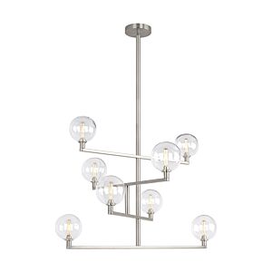 Gambit 8-Light LED Chandelier in Satin Nickel