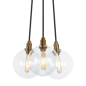 Gambit 3-Light LED Chandelier in Aged Brass