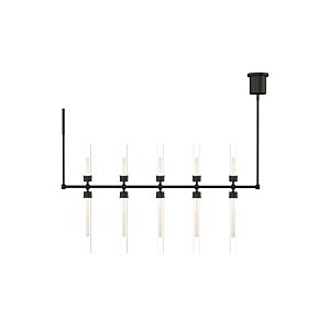 Linger 10-Light LED Suspension in Natural Brass