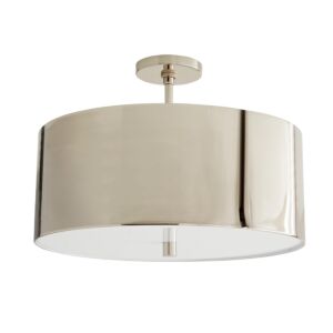 Tarbell Three Light SemiFlush Mount in Polished Nickel by Arteriors