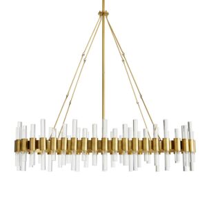 Haskell Ten Light Chandelier in Antique Brass by Arteriors