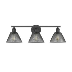 Carver 3-Light Bathroom Vanity Light in Matte Black