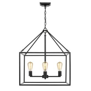 Wesson Four Light Chandelier in Matte Black by Golden