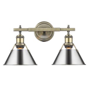 Orwell AB 2-Light Bathroom Vanity Light in Aged Brass