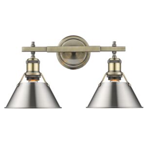 Orwell AB Two Light Bath Vanity in Aged Brass by Golden