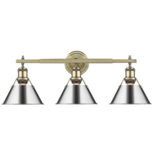 Orwell AB Three Light Bath Vanity in Aged Brass by Golden