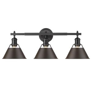 Orwell BLK 3-Light Bathroom Vanity Light in Matte Black