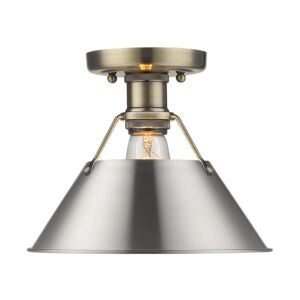 Orwell AB 1-Light Flush Mount in Aged Brass