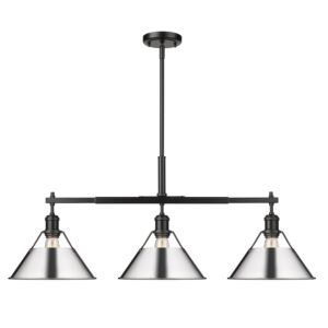 Orwell BLK 3-Light Linear Pendant in Matte Black