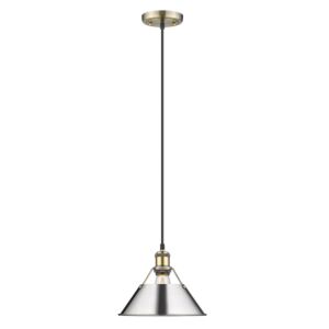 Orwell AB 1-Light Pendant in Aged Brass